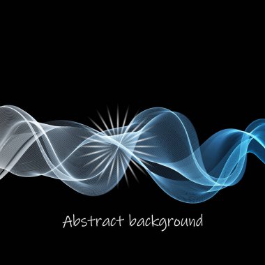 Vector - Siyah Arkaplanda Disko Özeti Mavi Dalgalar