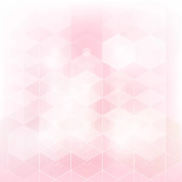 浅粉色矢量纹理与彩色六边形 设计的抽象风格与六边形 你的广告模式 小册子 — 图库矢量图片