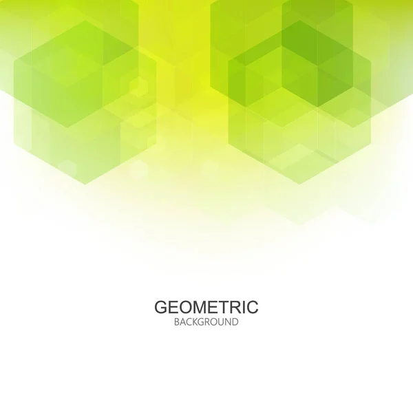 Vector Fundo Geométrico Abstrato Modelo Design Brochura Forma Verde Hexágono — Vetor de Stock
