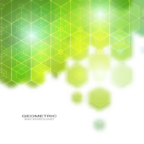Vector Fundo Geométrico Abstrato Modelo Design Brochura Forma Verde Hexágono —  Vetores de Stock