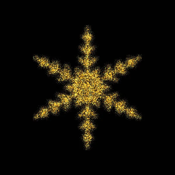 Textura Brillo Dorado Copo Nieve Aislado Sobre Fondo Ilustración Vectorial — Vector de stock