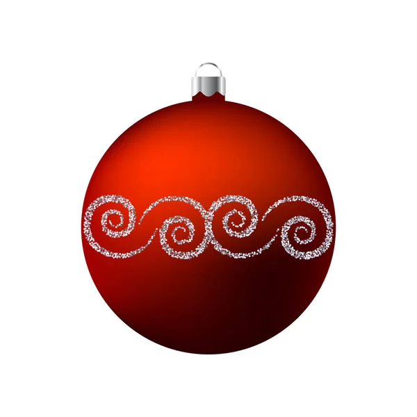 Kerstbal - Rood - Decoratieve design vector eps10. — Stockvector