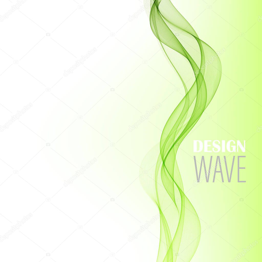 Abstract vector background,green vertical transparent waved lines for brochure, website, flyer design. Blue yellow green smoke wave.