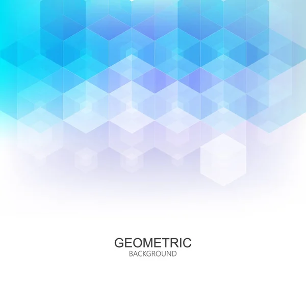 Векторные тезисы. Голубая геометрическая конструкция шестиугольника. — стоковый вектор