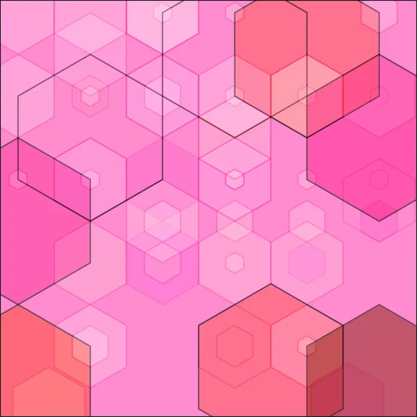 Textura vectorial rosa claro con hexágonos de colores. Diseño en estilo abstracto con hexágonos. — Vector de stock