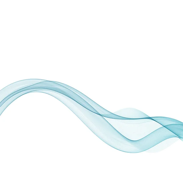 Fondo abstracto, líneas onduladas transparentes azules para folleto, sitio web, diseño de volante. ola de humo. líneas onduladas — Vector de stock