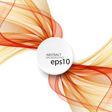 Soyut beyaz arkaplanda soyut kırmızı ve altın dalgalar