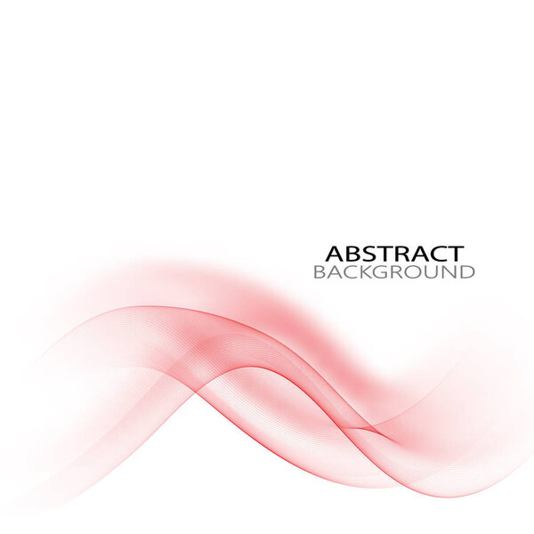 Розовая прозрачная дымчатая горизонтальная волна. Векторный, абстрактный фон