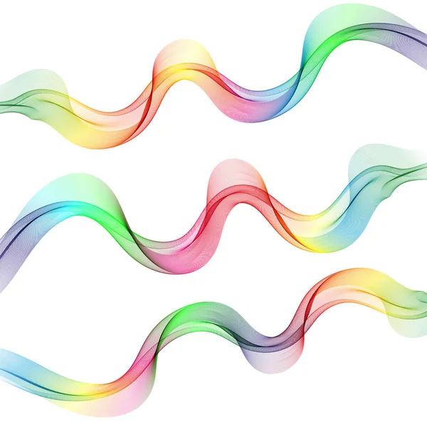 Abstract flow of colored waves .Vector background wave color spectrum Set design — Stock Vector