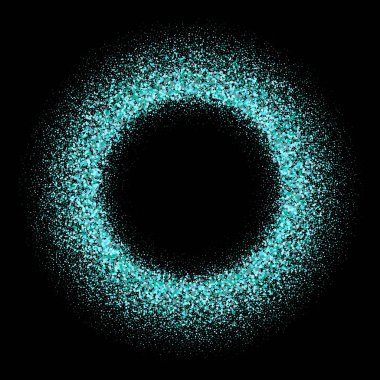 Mavi konfeti yuvarlak çerçeve veya parlak sim parçacıkları arka plan. Yılbaşı, yeni yıl ya da doğum günü ve lüks moda Eps10 için vektör mavi noktalar tasarımı