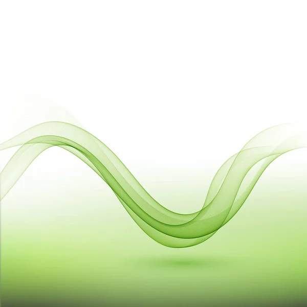Αφηρημένο φόντο με πράσινο διάνυσμα διαφανείς κυματοειδείς γραμμές. — Διανυσματικό Αρχείο