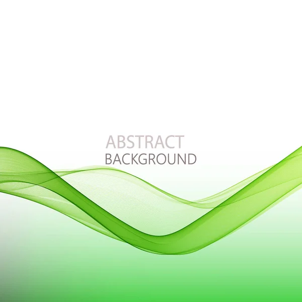 Abstract horizontal green wave background. Brochure template, design element. — Stock Vector