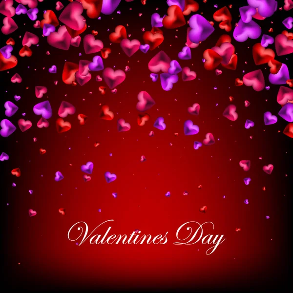 Sfondo colorato con Cuore Confetti. San Valentino biglietto di auguri o invito di nozze sfondo partito design. — Vettoriale Stock