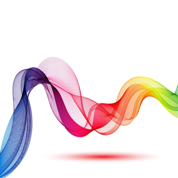 Abstrakter Wellenvektorhintergrund, regenbogengewellte Linien für Broschüren, Webseiten, Flyer-Design. Frequenzwelle. Regenbogenfarbe eps10 — Stockvektor
