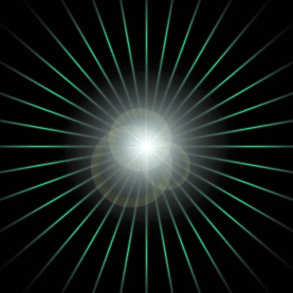 Світловий спалах особливий ефект з променями світла і магічних блискіток. Сяючий прозорий вектор світлового ефекту набір, вибух, блиск, іскри, сонячний спалах — стоковий вектор