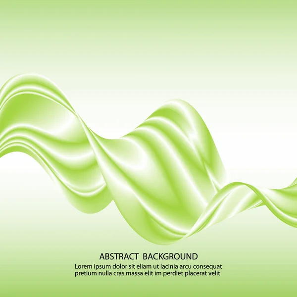 Abstrakter Grüner Welliger Hintergrund Grüne Strömungsvektorwelle Eps10 — Stockvektor
