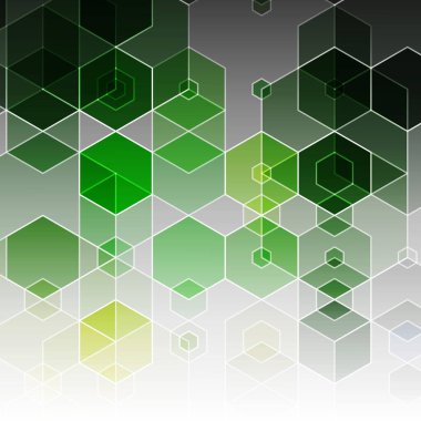 Soyut geometrik arkaplan. Şablon broşür tasarımı. Yeşil altıgen şekli