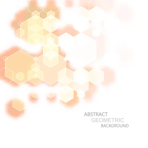 Fond de design hexagonal vectoriel, motif géométrique orange, vecteur abstrait avec des rayons de miel hexagonaux colorés — Image vectorielle