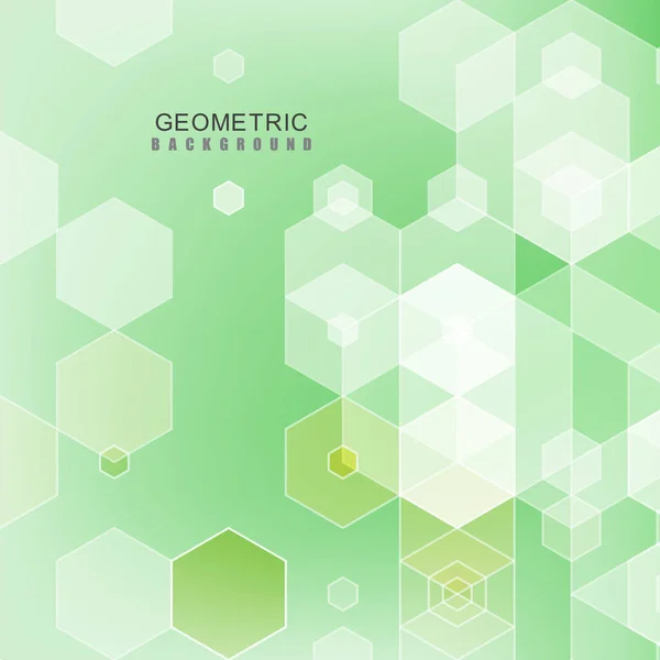 Vector Fundo geométrico abstrato. Modelo de design de brochura. Forma de hexágono verde — Vetor de Stock