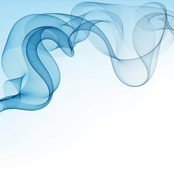 Abstrakter Vektorhintergrund, blaue transparente geschwungene Linien. Rauchschwaden. eps10 — Stockvektor