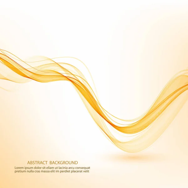 抽象的な背景、透明な水平黄色のオレンジ色の波のデザイン。ベクトルeps10 — ストックベクタ