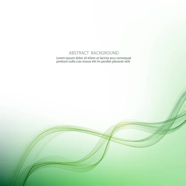 緑色ベクトル透明波線を用いた抽象的背景. — ストックベクタ