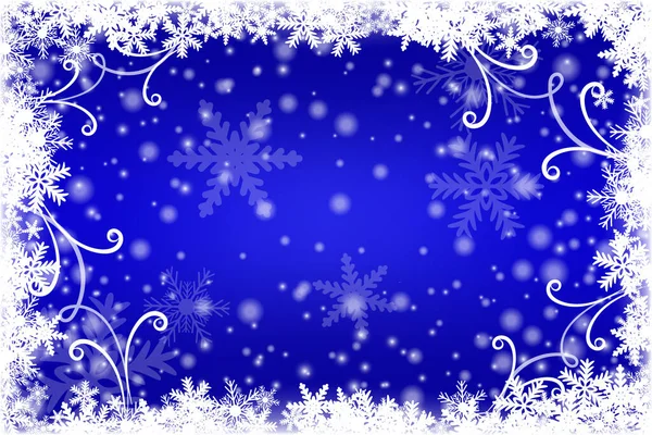 Fond bleu hiver avec flocons de neige. Illustration vectorielle. — Image vectorielle