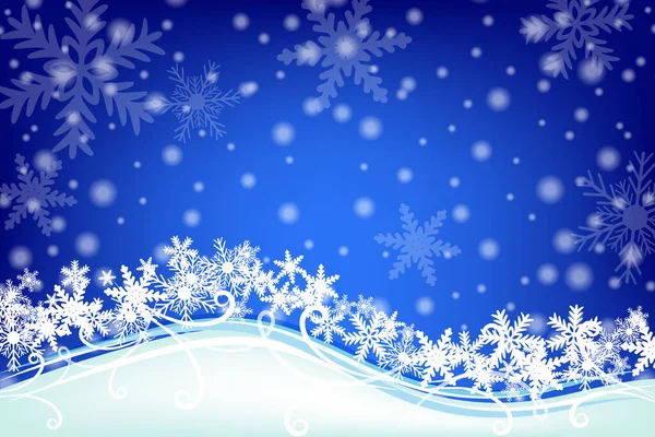 Inverno fundo de design azul com flocos de neve. Ilustração vetorial. — Vetor de Stock