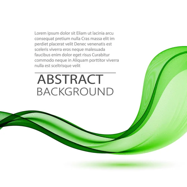 Stilvolles Design grüne horizontale Welle. Abstrakte rauchige Wellenlinie Hintergrund — Stockvektor