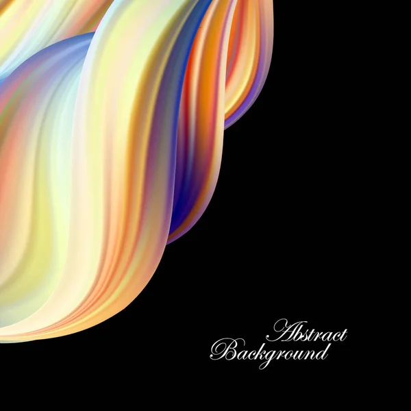 Современный красочный плакат потока. Жидкая форма волны в черном цвете фона. Арт-дизайн для вашего дизайнерского проекта. Векторная иллюстрация EPS10 — стоковый вектор