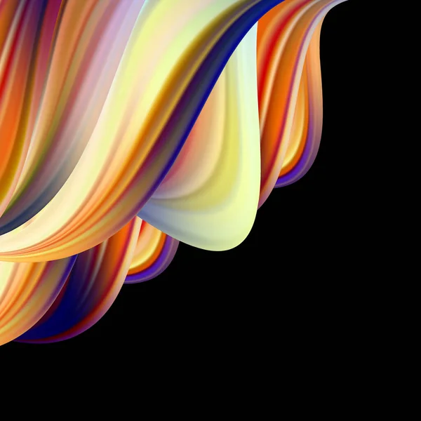 Moderno cartel de flujo colorido. Onda Forma líquida en fondo de color negro. Diseño de arte para su proyecto de diseño. Ilustración vectorial EPS10 — Archivo Imágenes Vectoriales