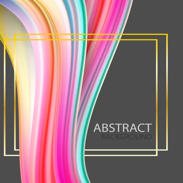 Moderno cartel de flujo colorido. Onda de forma vertical en fondo de color gris. Ilustración vectorial EPS10 — Vector de stock