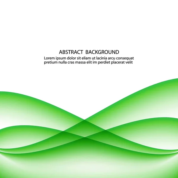 Grüne gewellte transparente Welle horizontale Linien Bewegung auf weißem Hintergrund — Stockvektor