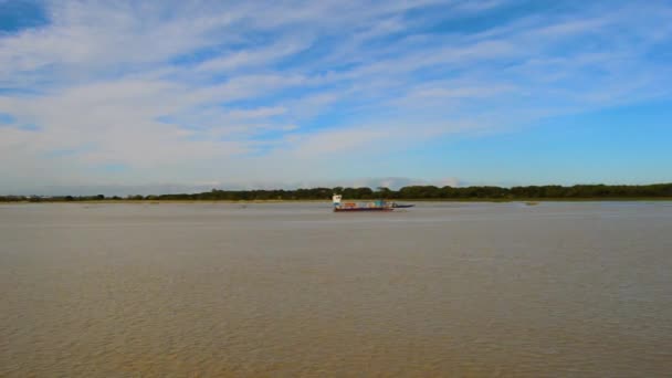 Krajobraz Parku Narodowego Doana Łodzi Pływających Rzece Guadalquivir Piękny Rezerwat — Wideo stockowe