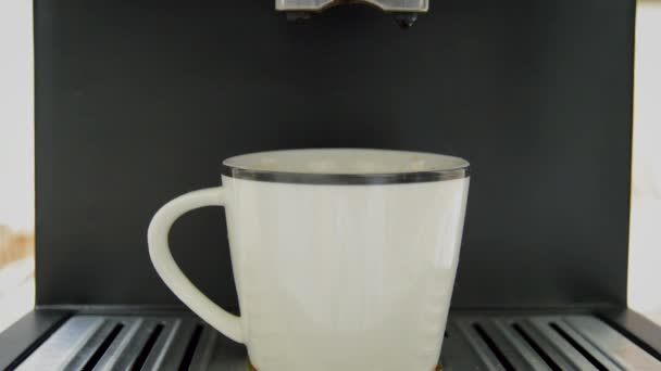 Fresh Coffee Made Professional Espresso Machine End Preparation Dripping Coffee — Stock Video