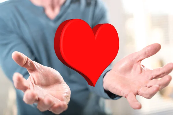 Love Concept Hands Man Background — Stock Photo, Image