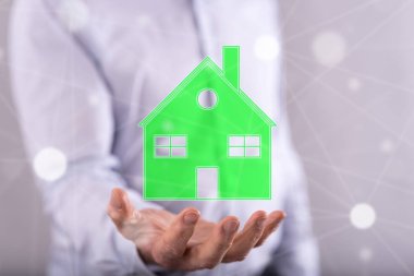 Eco dostça ev kavramı içinde geçmiş bir adamın elini yukarıda