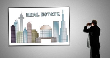 Gayrimenkul konseptine dürbünle bakan adam