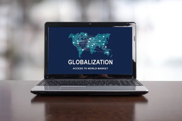 Globalization Concept Laptop Screen — Stock Photo, Image