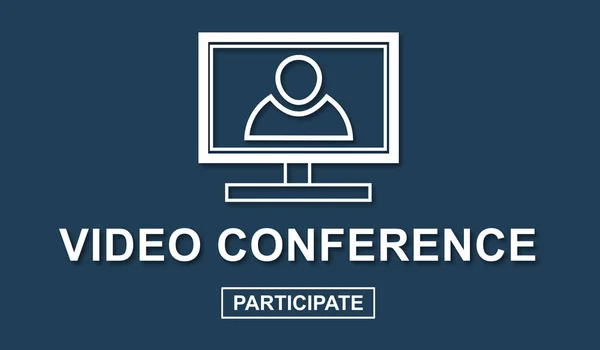 Ilustrace Konceptu Videokonference — Stock fotografie