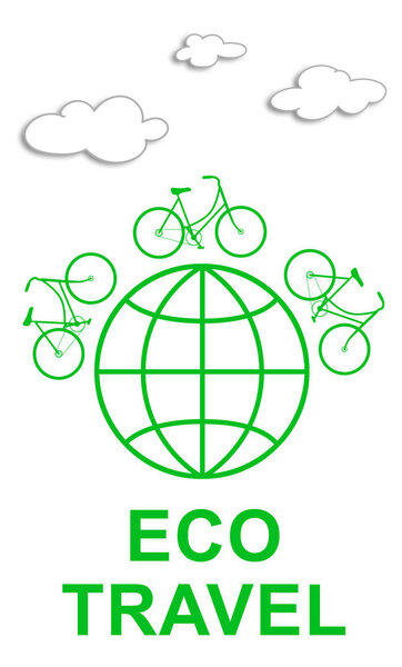 Концепция экопутешествия на белом фоне
