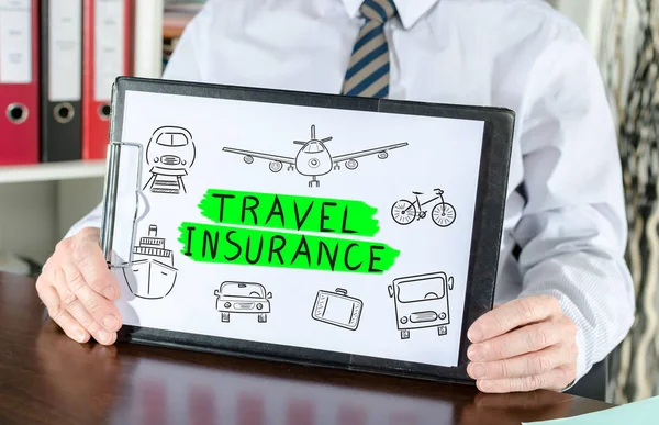 Travel Insurance Concept Shown Businessman — Stock Photo, Image