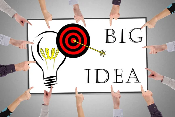 Hands pointing to big idea concept