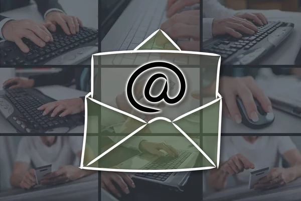 Email Concept Geïllustreerd Door Foto Achtergrond — Stockfoto