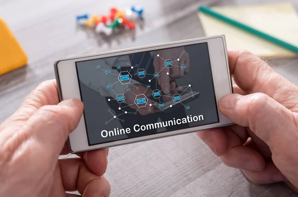 Online Communicatieconcept Mobiele Telefoon — Stockfoto