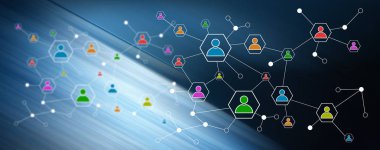 Sosyal ağ konseptinin gösterimi