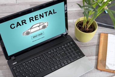 Araba Kiralama konsepti ile Laptop perde