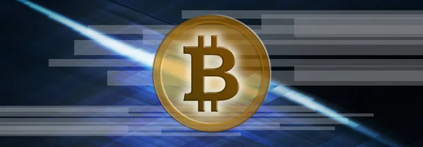 Bir Bitcoin Para Birimi Kavram Gösteren Resim — Stok fotoğraf