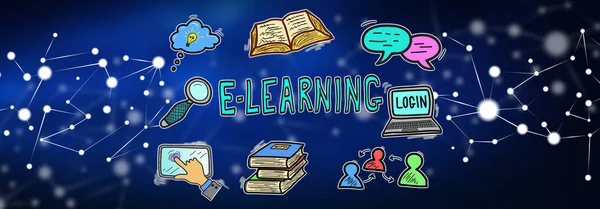 Illustration of an e-learning concept