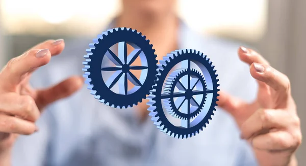 Teamwork Concept Hands Woman Background — Stock Photo, Image